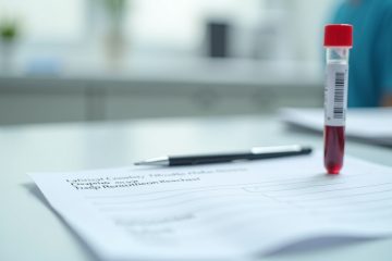 Blood test vial representing a lipoprotein(a) test for heart risk