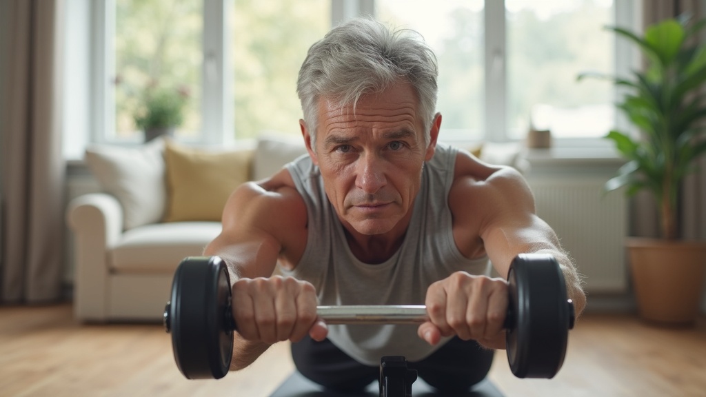 Home strength training with dumbbells to support heart health